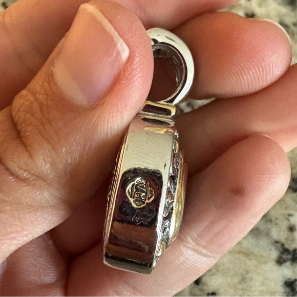 John Medeiros Nouveau Slider Charm two toned pendant Rhodium 14K gold coating - Picture 6 of 12